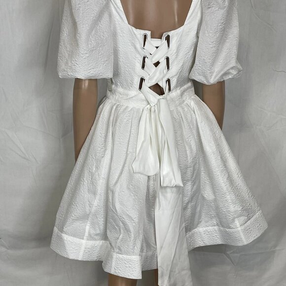 BHLDN Women's Dress Mini Back Lace Size M White - Picture 2 of 10